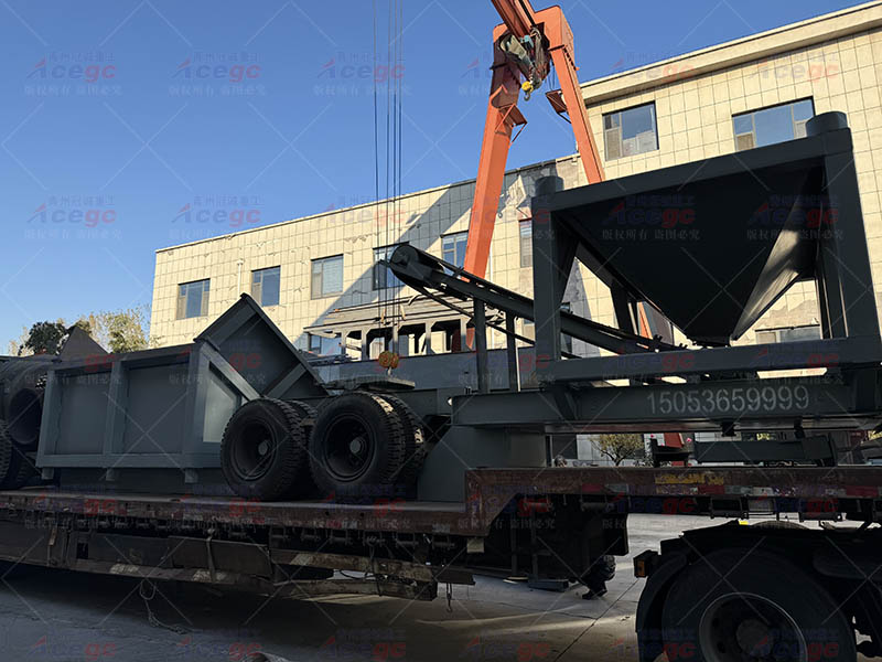 滚筒筛洗石机出口