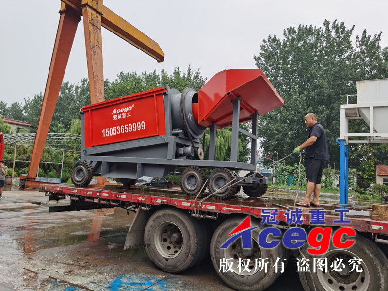 小型无轴移动滚筒洗石机